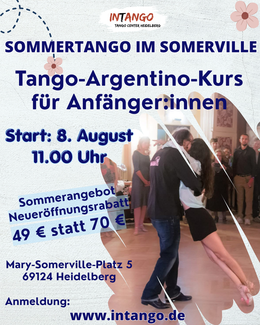 Tango Argentino für Anfänger:innen – Intango – Tango Center Heidelberg, 08.08.2026