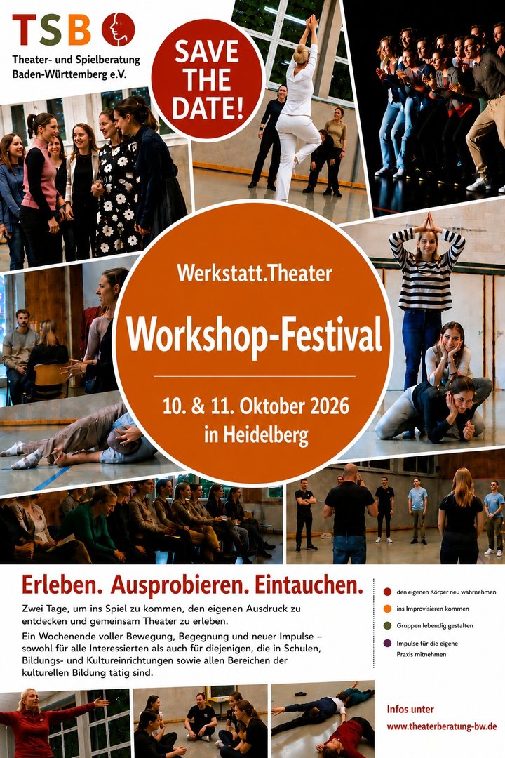 Werkstatt.Theater 2026 / Workshop-Festival der TSB – St. Raphael Schulen, 10.10.2026
