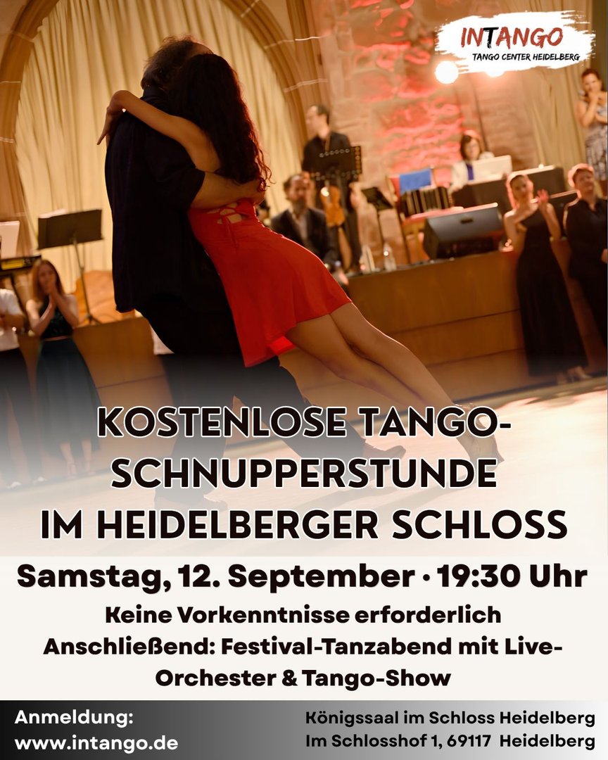 Tango-Schnupperstunde im Heidelberger Schloss – Schloss Heidelberg Königssaal, 12.09.2026