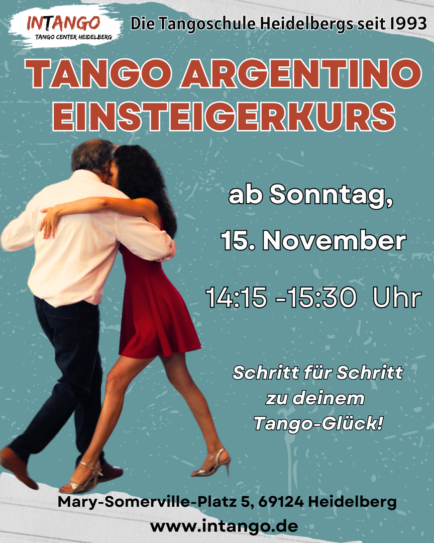 Tango Argentino Einsteigerkurs in Heidelberg – Intango – Tango Center Heidelberg, 15.11.2026