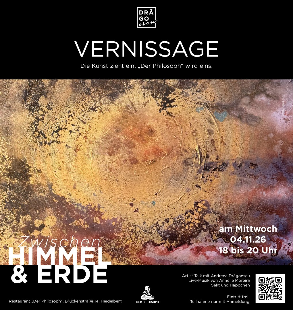 Zwischen Himmel und Erde – Vernissage Andreea Drăgoescu – Der Philosoph, 04.11.2026
